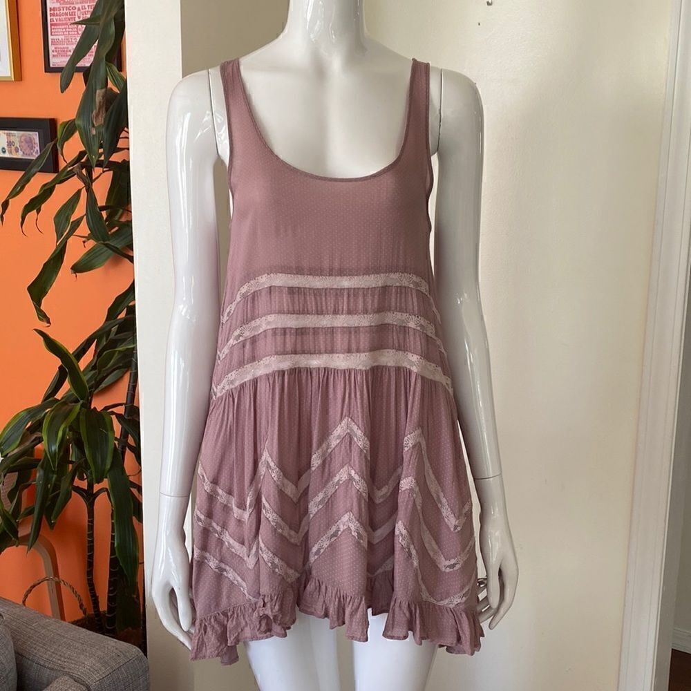 Free People Voile and Lace Trapeze Slip Mini Dress - Picture 3 of 13